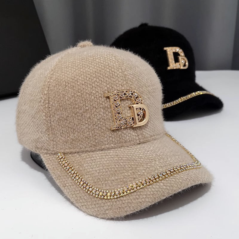Damen Luxuriöse Verzierten Woll Baseballkappe Brehn