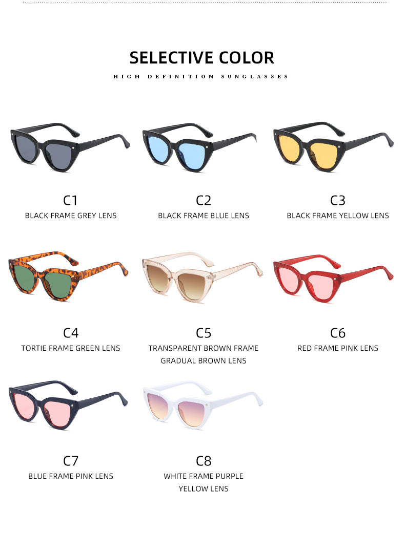 Damen Cat-Eye Sonnenbrille mit markantem Tierschrift-Muster Brehn
