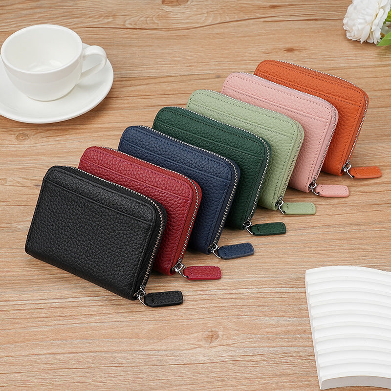 Minimalist Reißverschluss Leder Geldbörse
