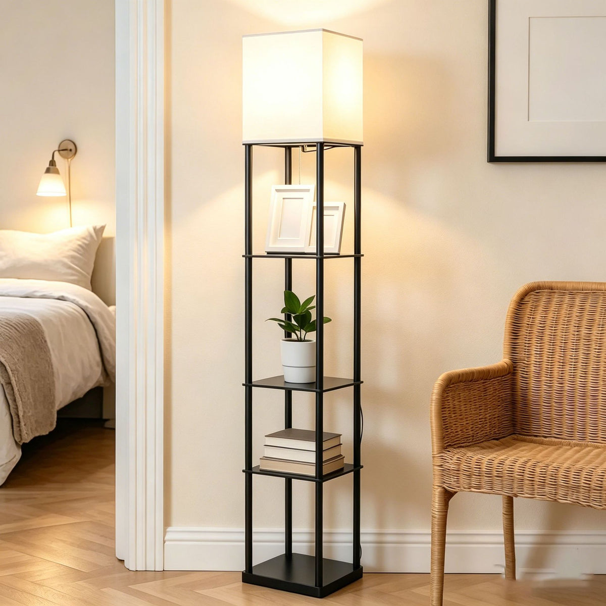 Bücherregal Stehlampe
