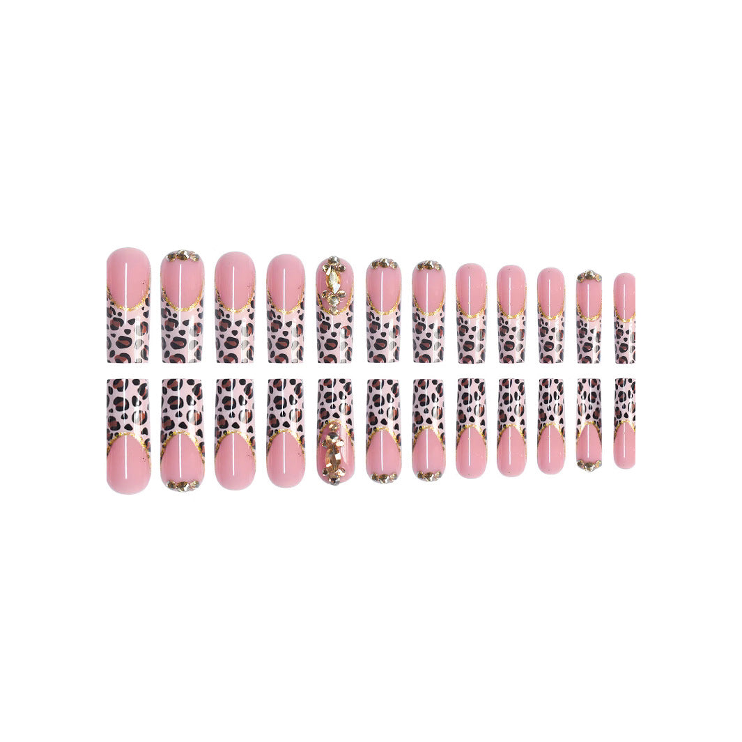 Luxuriöse Leopard-Print Press-On Nail Extensions Brehn