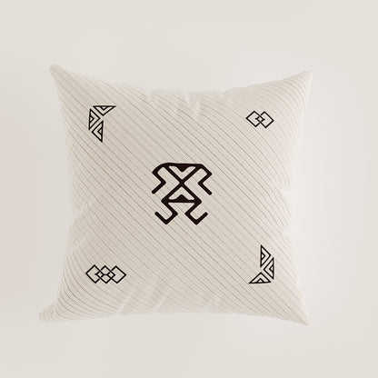 Decorative Square Linen-Texture Abstract Sketch Throw Pillow Cover