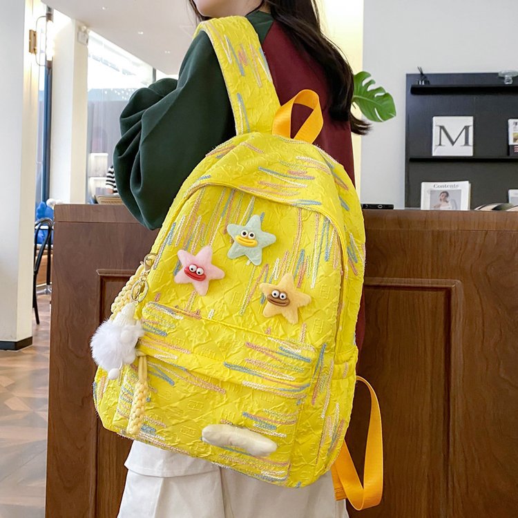 Rucksack Aus Hochwertigem, Farbenfrohem Material mit Verspielten Applikationen Brehn