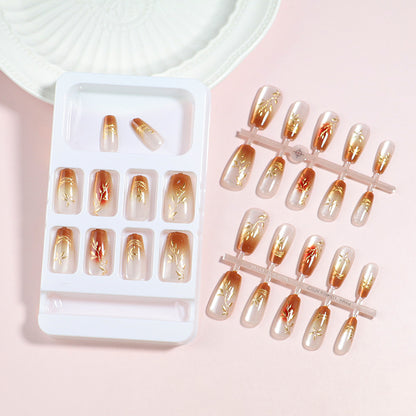 Premium Herz-Beschmückte Press-On Nagelset Brehn