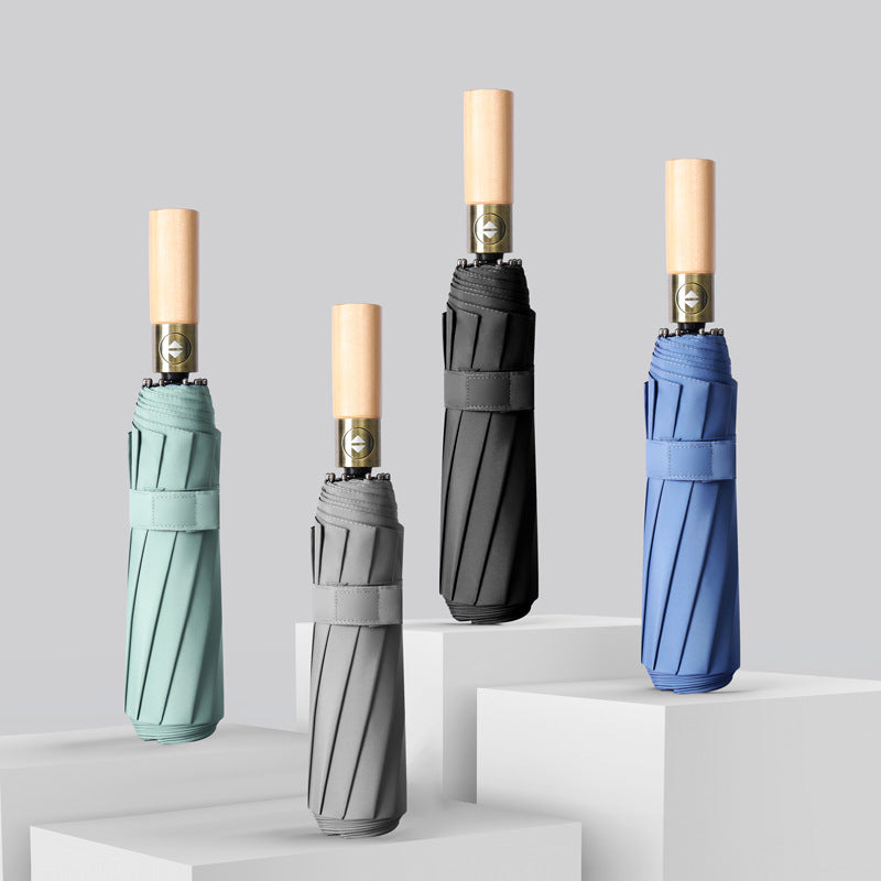 Damen eleganter Schirm mit Holzgriff und strapazierfähigem Bezug Brehn
