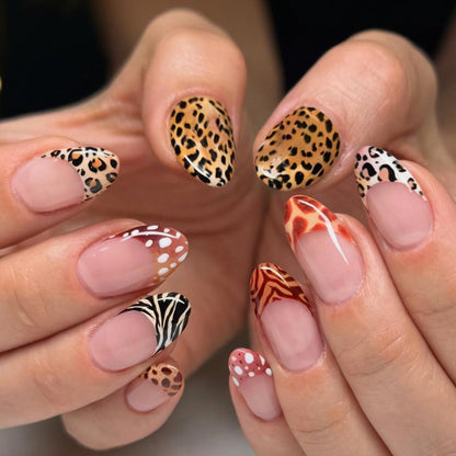 Kunstnagelset mit eleganten Tier- und Geometriedesigns Brehn