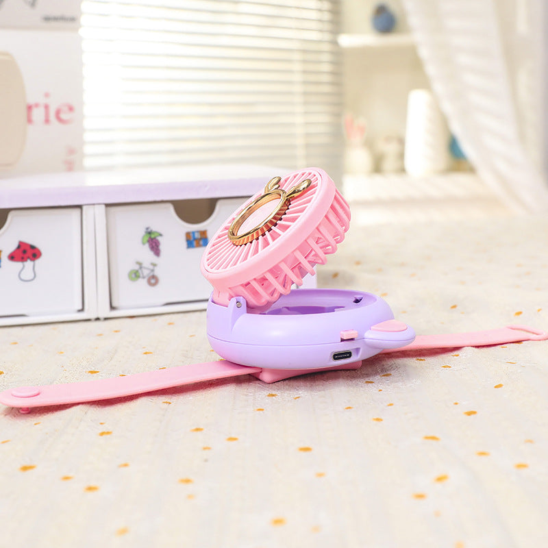 Damen Tragbarer Mini-Ventilator mit integriertem Spiegel und Sprühfunktion Brehn