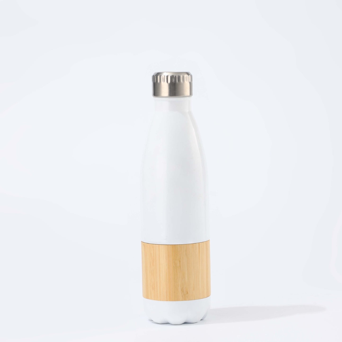 Damen Edelstahl Trinkflasche mit Bambus-Applikation Brehn