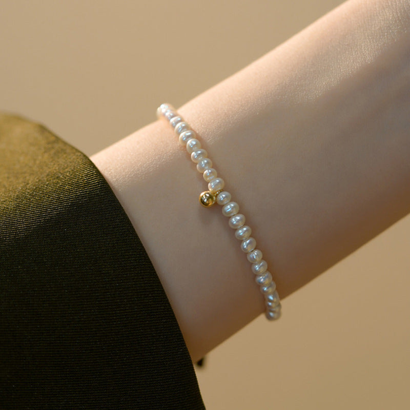 Perlenarmband mit Feinem Goldakzent Brehn