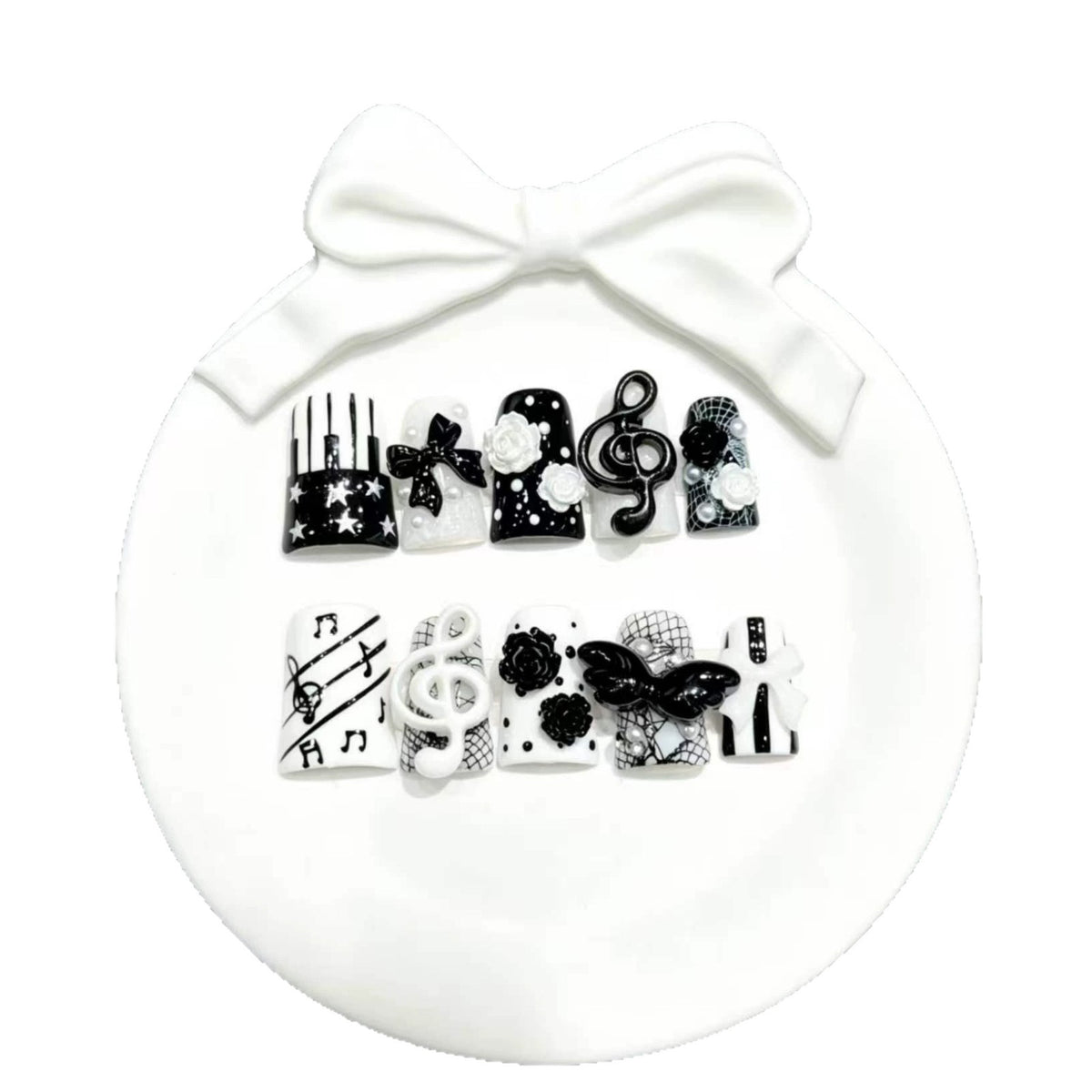 Künstlerisches Musikalisches Press-On Nail Art Set