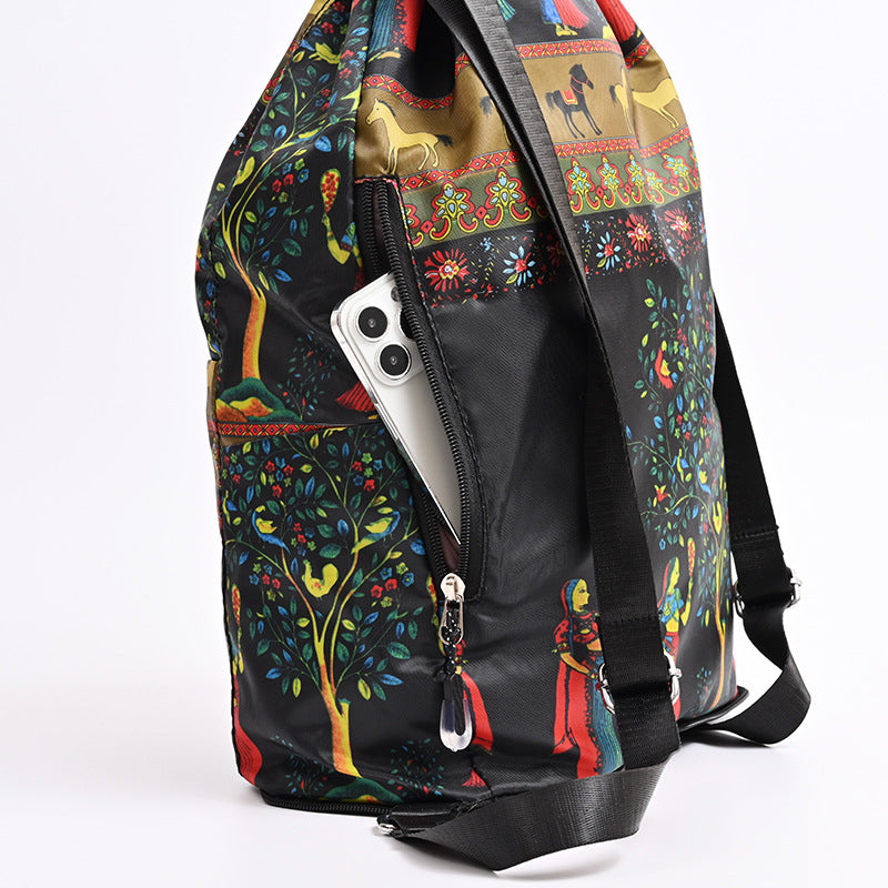 Zugkordel Blumendruck Rucksack Brehn