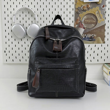 Stylische Krokodil-muster Leder Rucksack Brehn