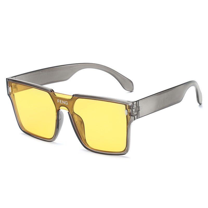 Damen modische quadratische Sonnenbrille mit robustem Kunststoffrahmen Brehn