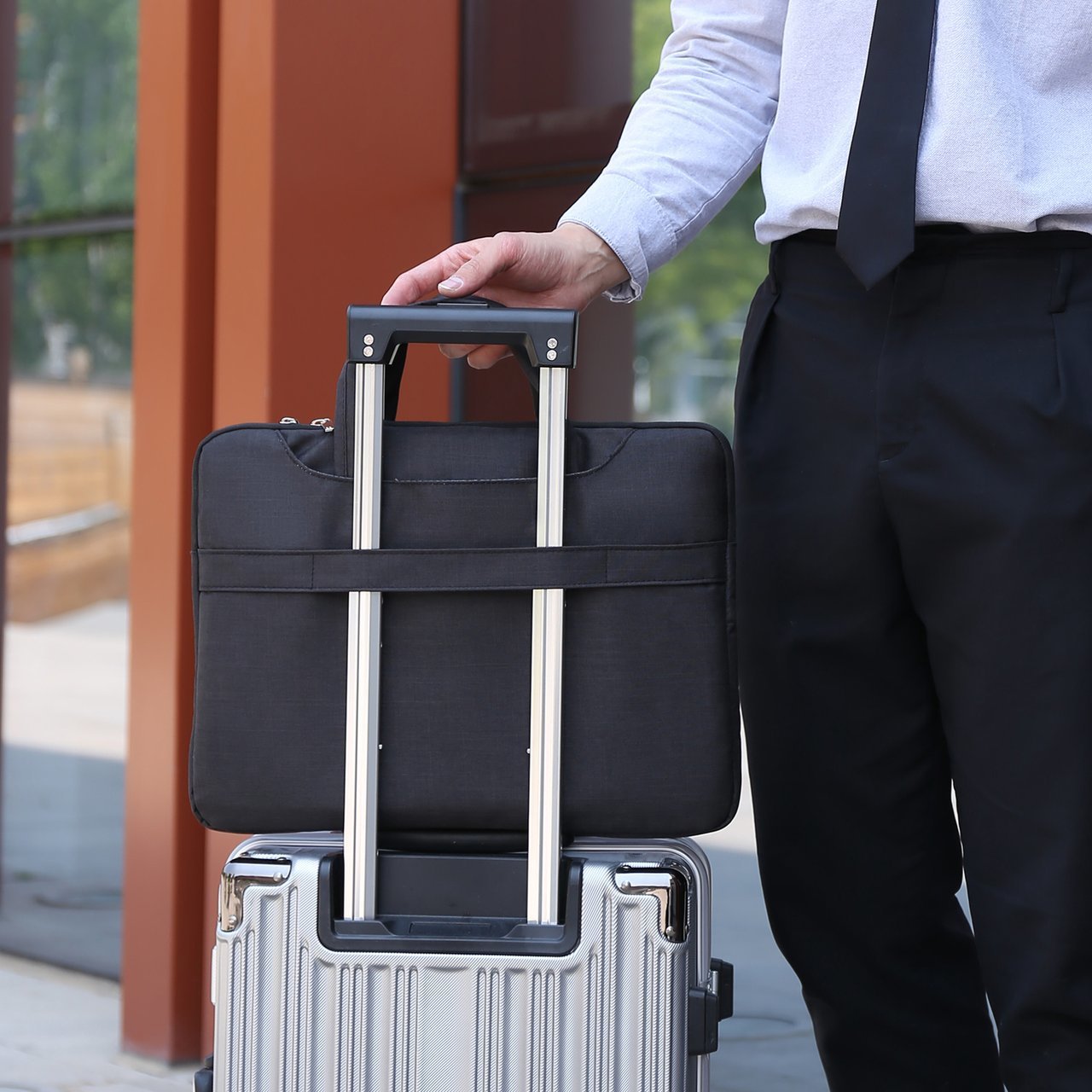 Gepolsterte Laptop-Tasche mit Doppelteilen Brehn