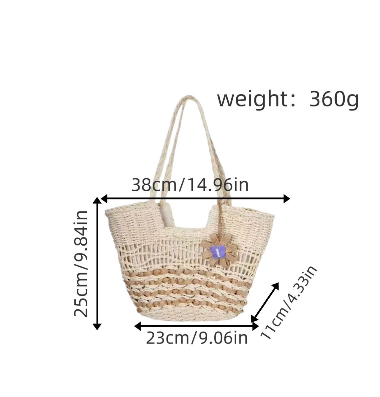 Geflochtene Bast-Strandtasche Brehn