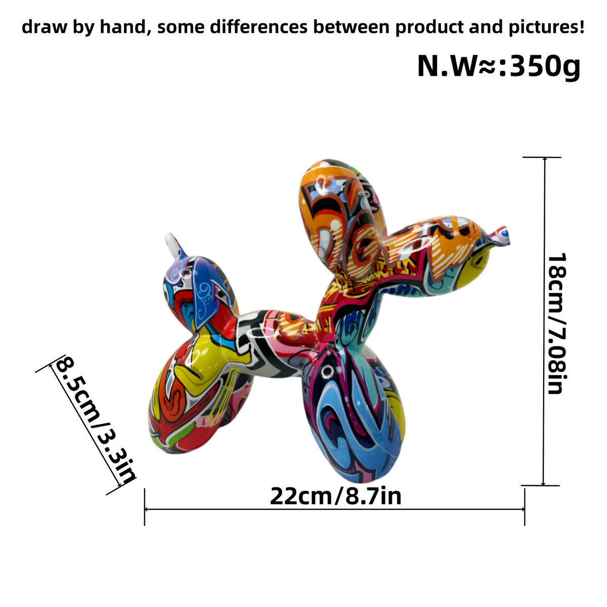 Bunte Ballon-Hund Skulptur Brehn