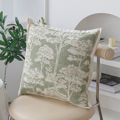 Quadratischer dekorativer Kissenbezug im Toile‑Motiv mit Jacquard‑Webstruktur und Paspelrand Brehn