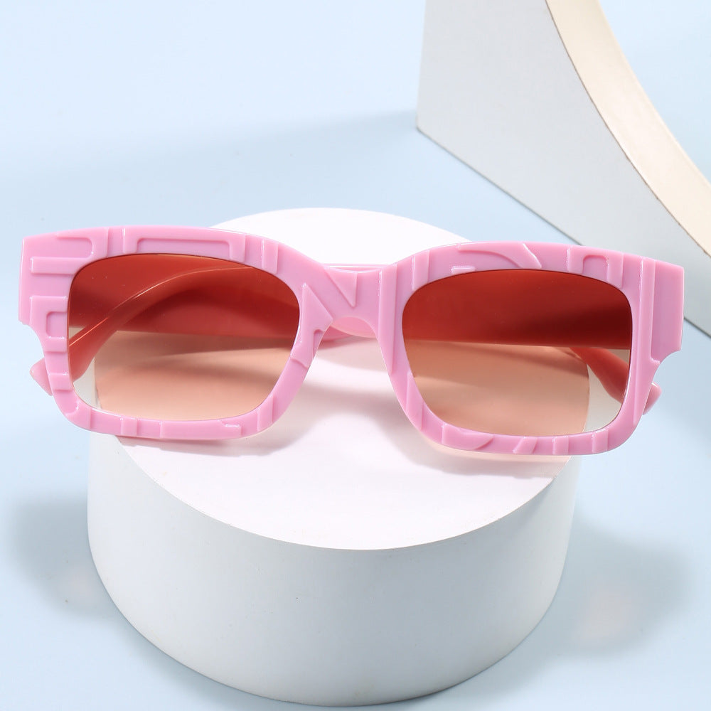 Damen modische quadratische Sonnenbrille mit strukturiertem Rahmen und UV-Schutz Brehn