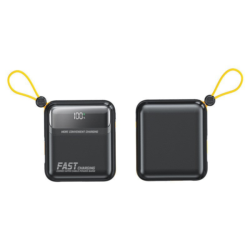 Kompakte Powerbank mit Integriertem Kabelmanagement und Digitaler Ladestandsanzeige Brehn