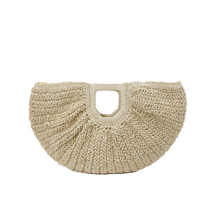 Handgefertigte Basttasche mit Eleganten Falten Brehn