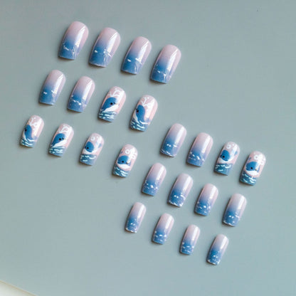 Künstlerisches Wal-Themen-Nagelkunst-Set