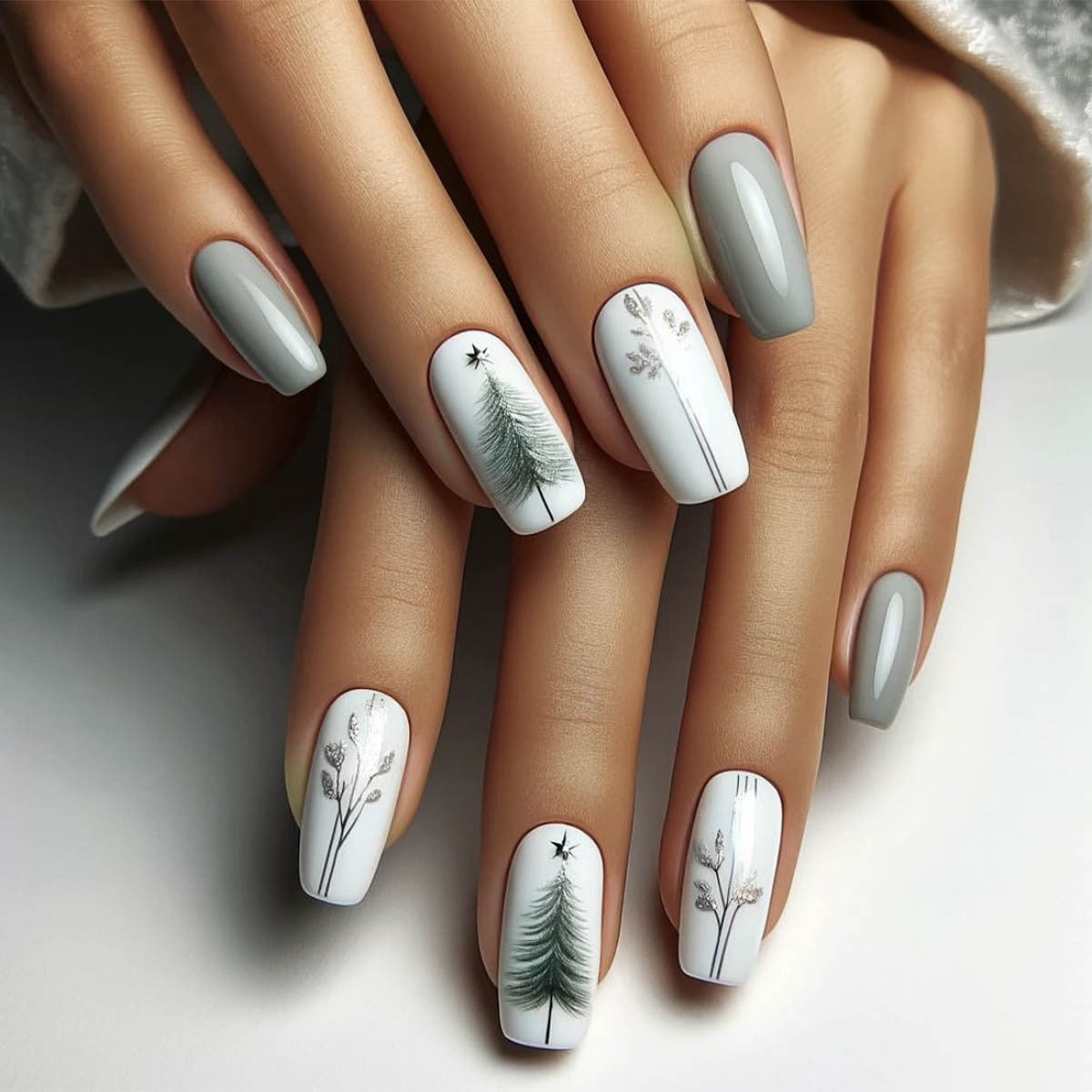 Künstlerische Botanische Press-On Nagelkunst Brehn