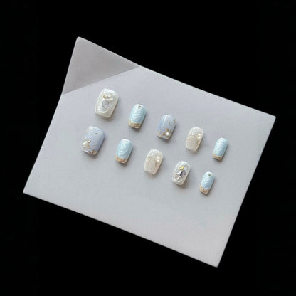 Künstlerisch handbemaltes Press-On-Nagelset