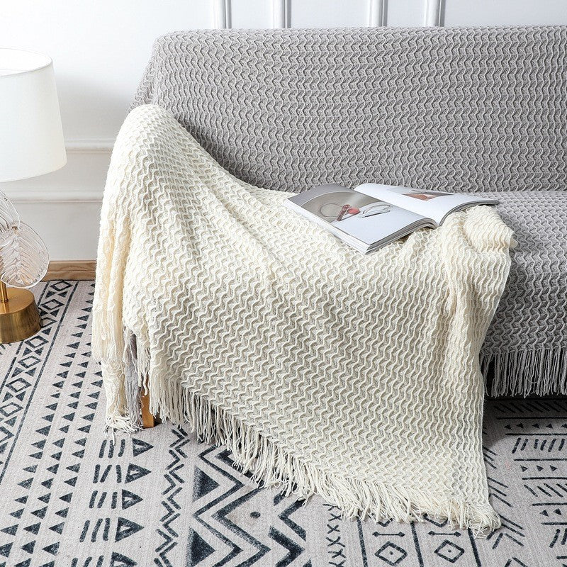 Gemütliche Strickdecke Brehn