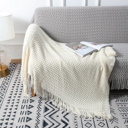 Gemütliche Strickdecke Brehn