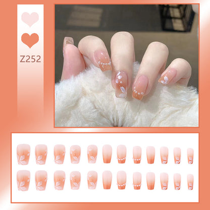 Elegante Blumendruck-Nageltips