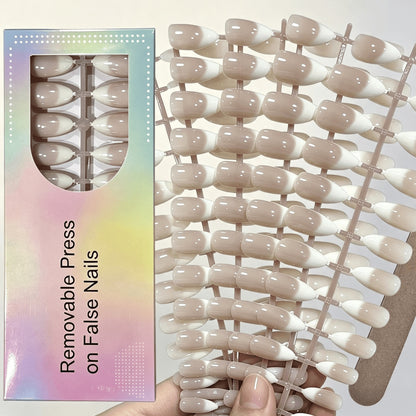 Elegante Gradient French Tip Press-On Nails Brehn