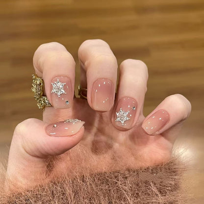 Elegantes Strass-verziertes Press-On-Nagelset