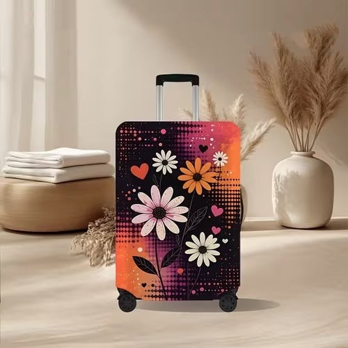 Unisex nan elastische Kofferhülle mit vulkanischem Lava-Marmordesign, dehnbarer Schutzüberzug für Trolley Brehn