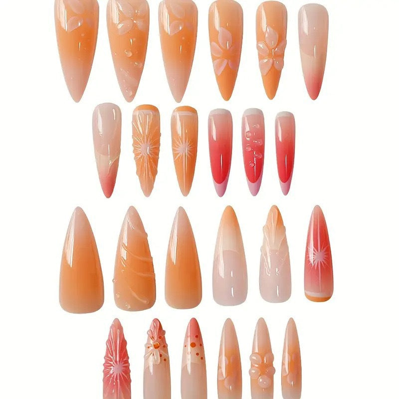 Exquisite Floral Press-On Nail Art Brehn