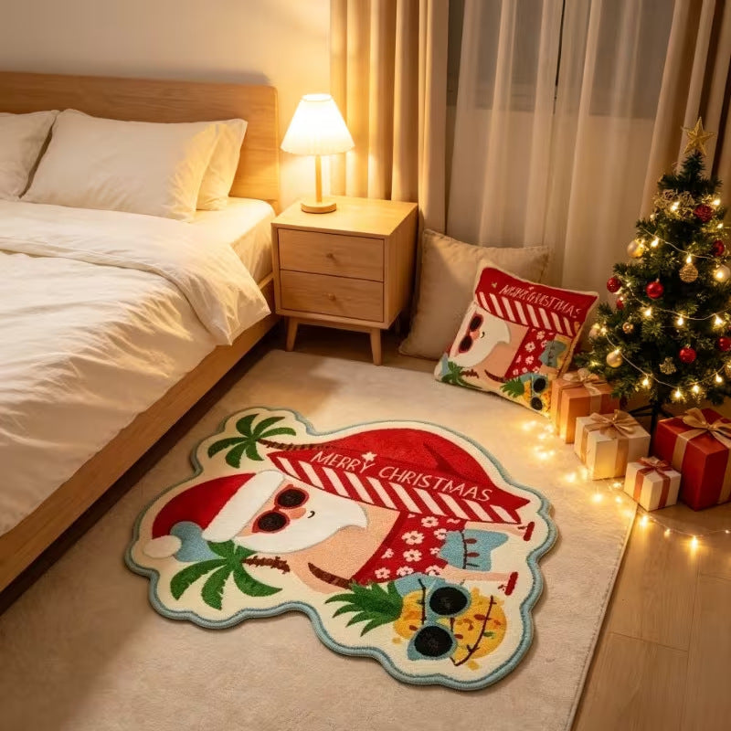 Fun Holiday Surfing Santa Bereichsteppich