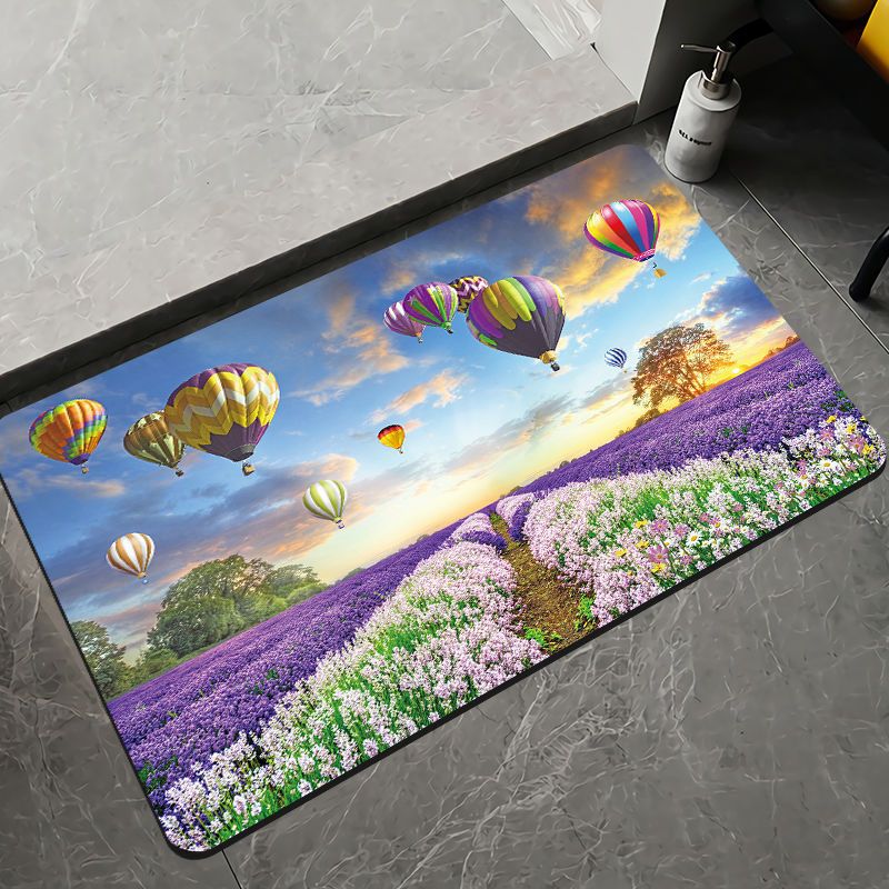 Elegante Blumenmuster Badezimmermatte Brehn