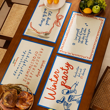 Kinder-Lern-Tischset mit Alphabet-Aufdruck und abwischbarer Oberfläche Brehn