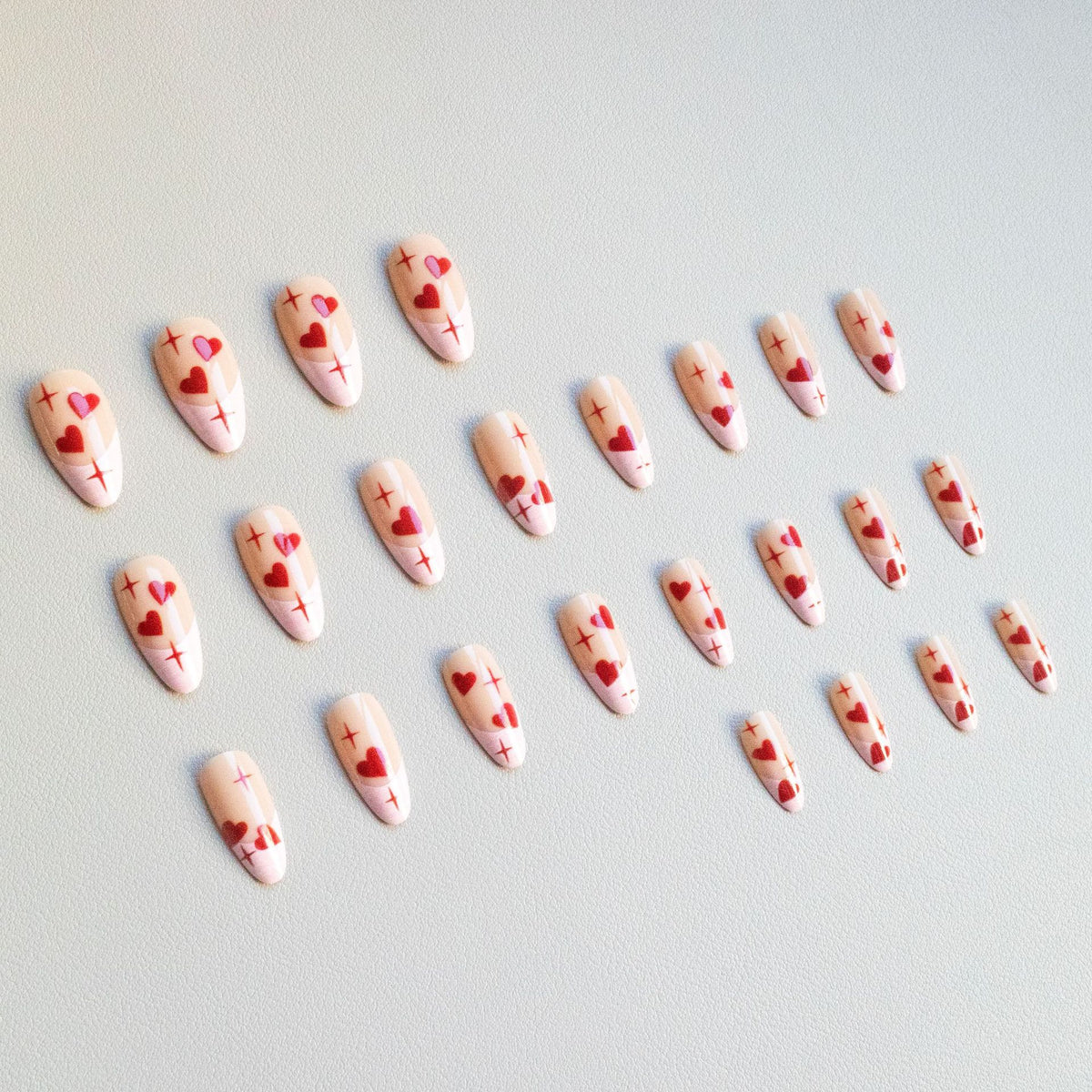 Herz-Motiv Acryl Nagelkunst Set