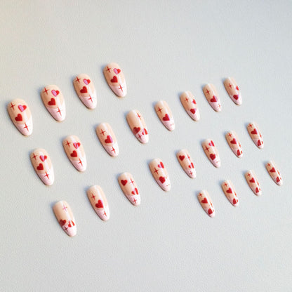 Herz-Motiv Acryl Nagelkunst Set
