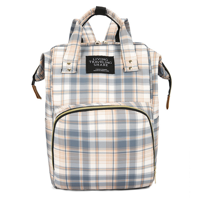 Karierter Muster Reisek backpack Brehn