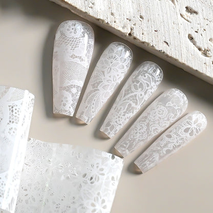 Elegantes Spitzen-Nagelkunst-Aufkleber-Set