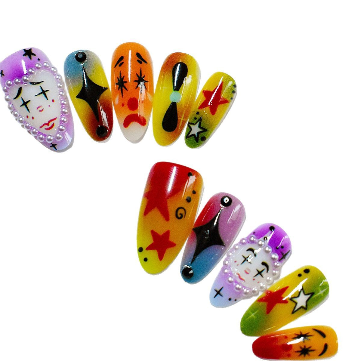 Künstlerisches Kuss-Themen Press-On Nagelkunst Brehn