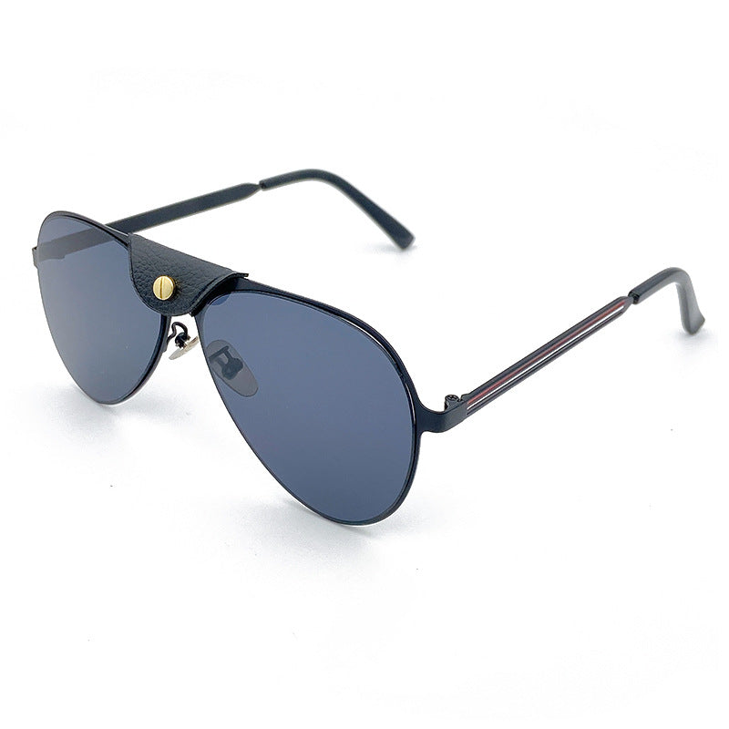 Retro Piloten-Sonnenbrille mit Blau Getönten Gläsern Brehn