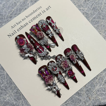 Dekoratives Strass-Nagelkunst-Set