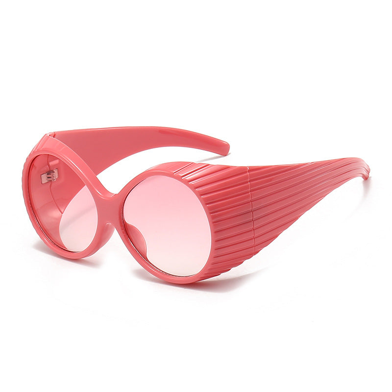 Damen Oversized Cat-Eye Sonnenbrille mit stilvollem, strukturiertem Rahmen Brehn