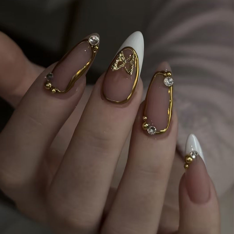 Kunstnagel Set mit eleganten Schleifen und Glamourösem Akzent Brehn