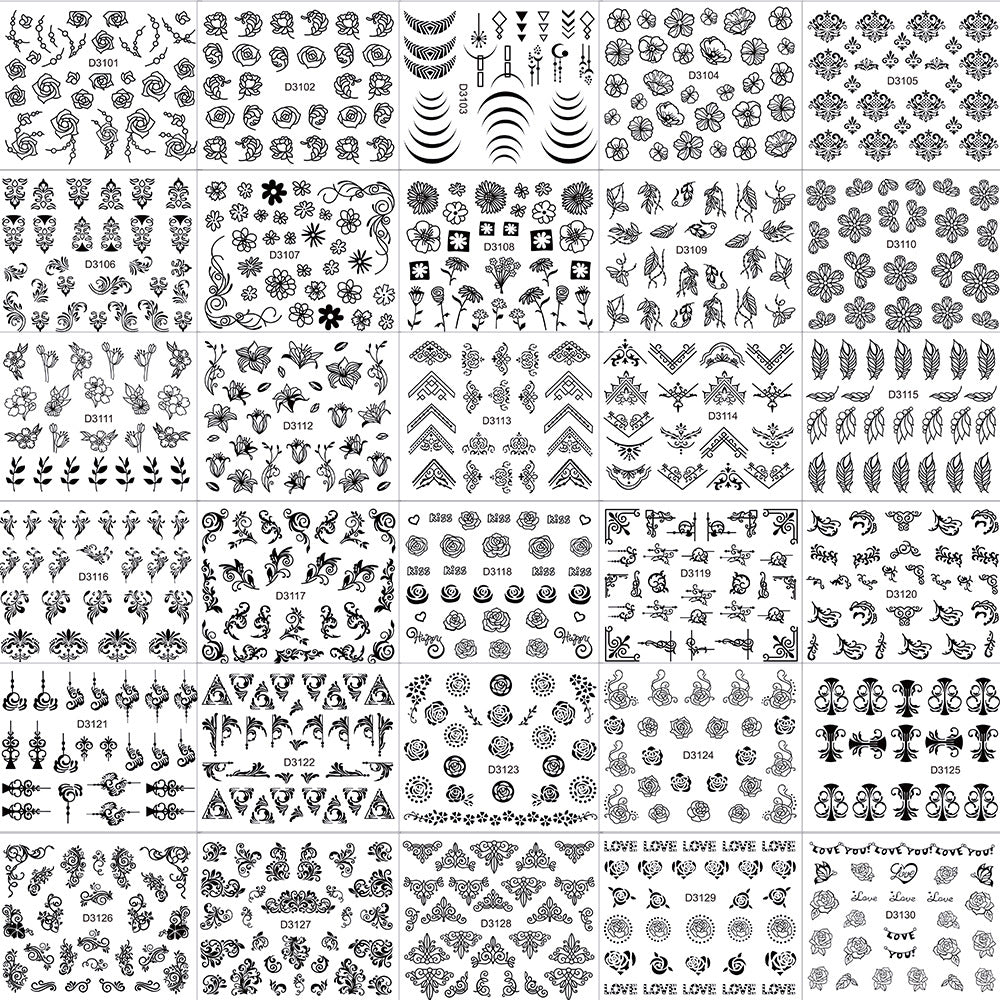 Kreative Nagelkunst Aufkleber Sammlung