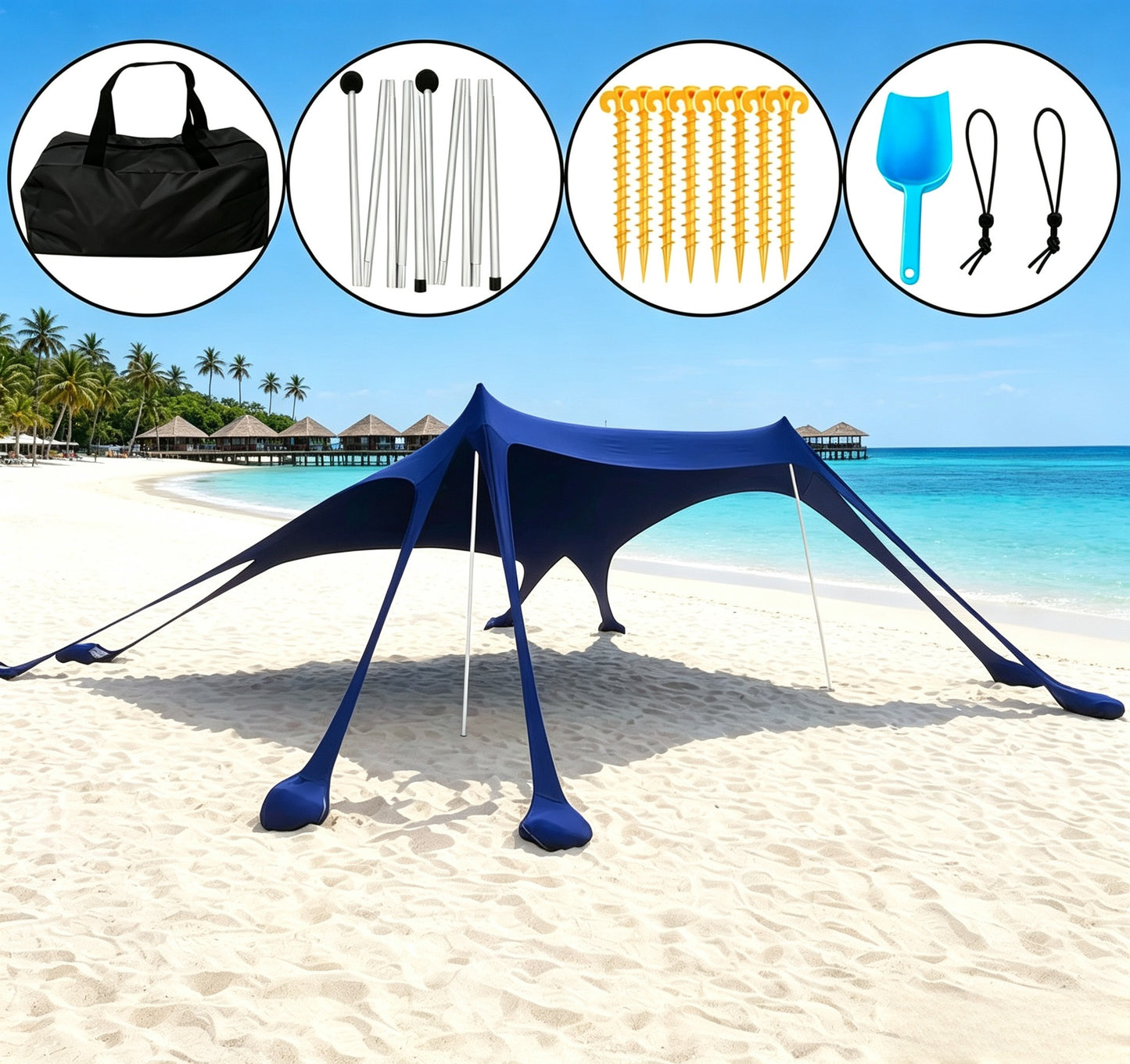 Tragbare Strand-Schatten-Kuppel Brehn