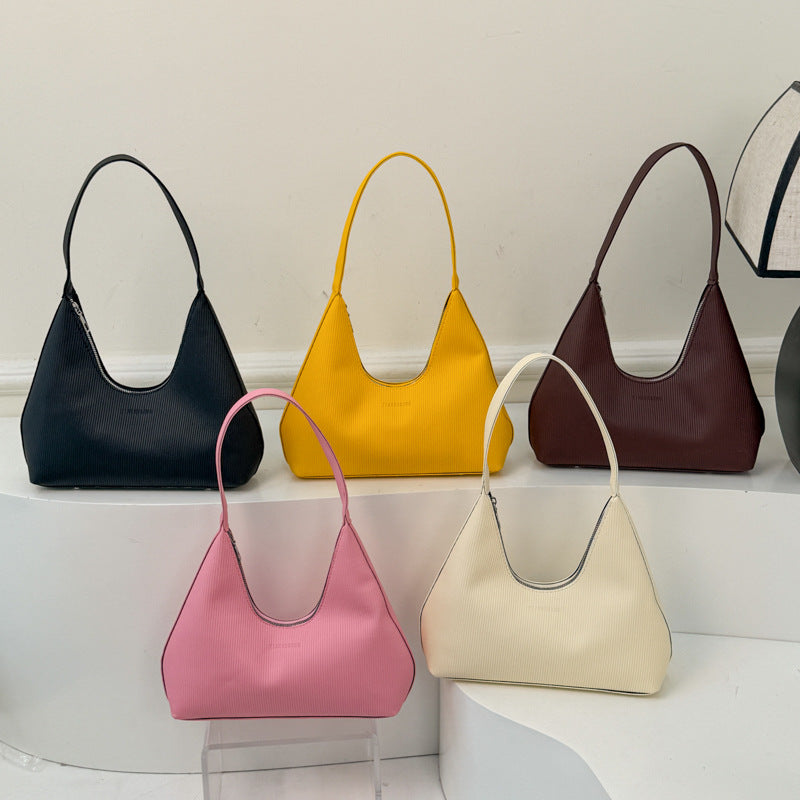 WoTexturiertes geripptes Hobo-Handtasche Brehn