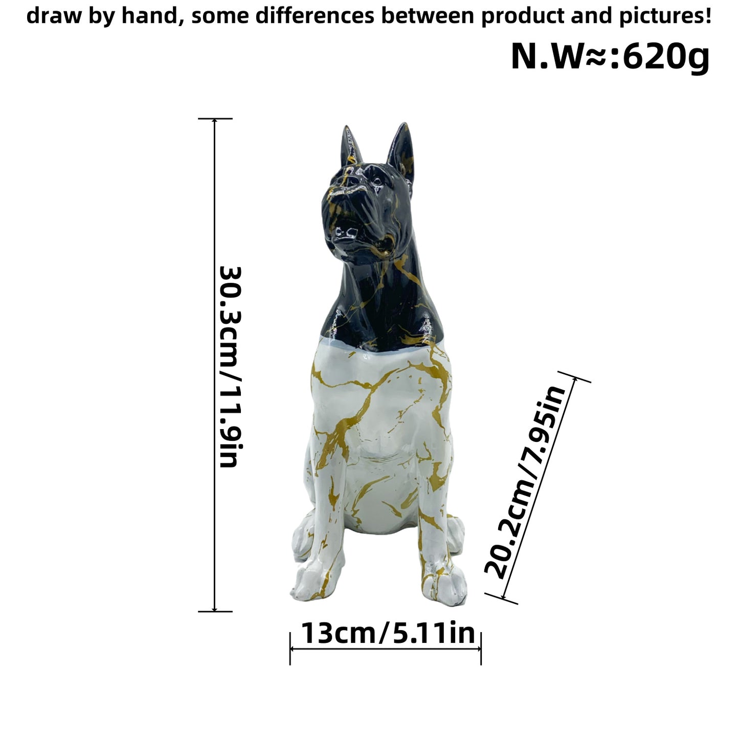 Bunte Dekofigur eines Hundes im modernen Design Brehn